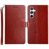 For Samsung Galaxy A26 5G Case with Wrist Strap Y Shaped Lines Imprint Leather Phone Cover