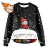 Women's Fashion Casual Long Sleeve Christmas Printed Round Neck Top Sweatshirt