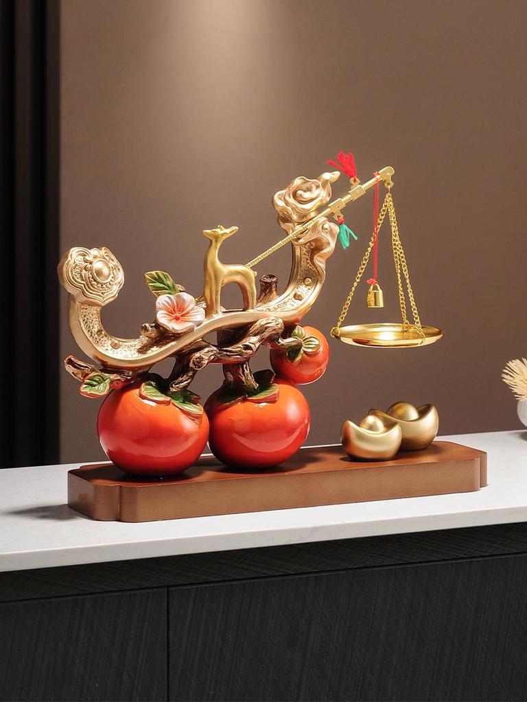 Luxurious Persimmon Wealth-Attracting Ornament - Foyer & Living Room Fortune Tree, Perfect Housewarming Gift for New Home