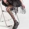 Women Sexy See Through Fishnet Pantyhose Stockings Japanese Harajuku Hollowed Heart Diamond Pattern Mesh Tights Leggings