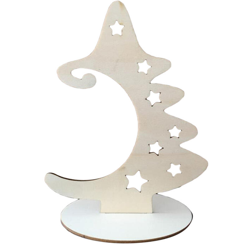 Wooden Christmas Tree Pendant Ornaments Hollow Carved Laser for Home Decoration