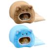 Cartoon Bear Shape Hamster Warm Bed Cozy Cute Pet Sleep Nest Fleece with Mat Small Pet House Small Pet