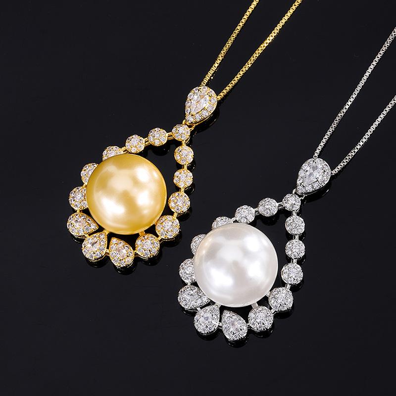 CMM Exquisite Zirkonia Silber Farbe Gold Farbe Anhänger Halskette für Frauen