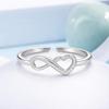 Infinity Heart Eternal Love Open Adjustable Band Ring –925 Sterling Silver