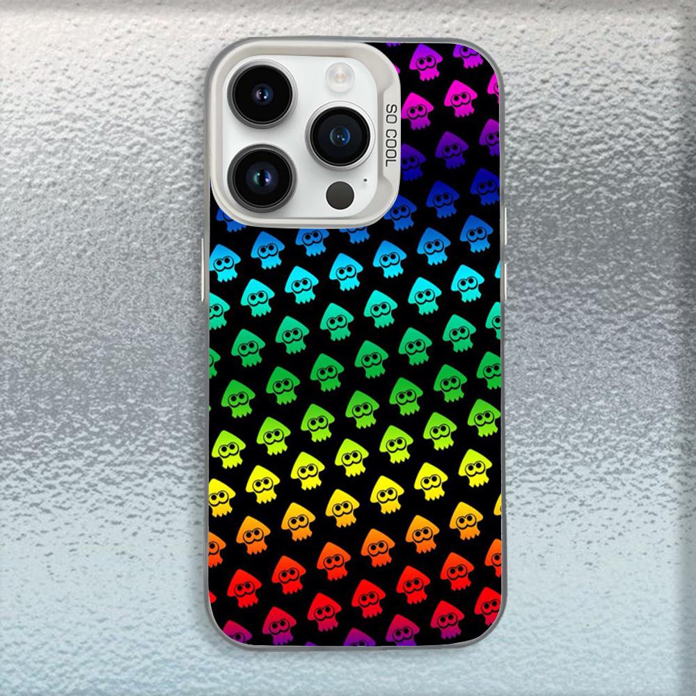 Game S-Splatoon Phone Case For iPhone 16,15,14,13,12,11,Mini,Pro,MAX White Matte Shockproof Cover