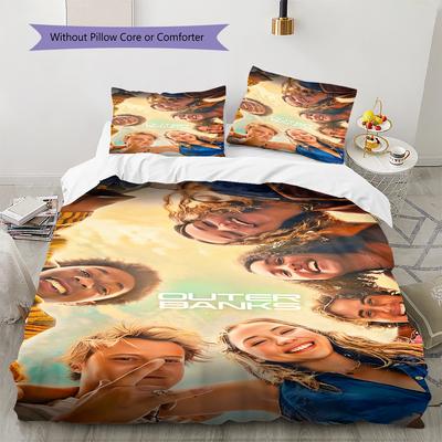 Roupa de Cama Padrão Outer Banks, Conjunto de Colcha Capa de Colcha Fronha Presente de Aniversário para Casa (1 capa de edredom + 2 fronhas, sem enchimento.)