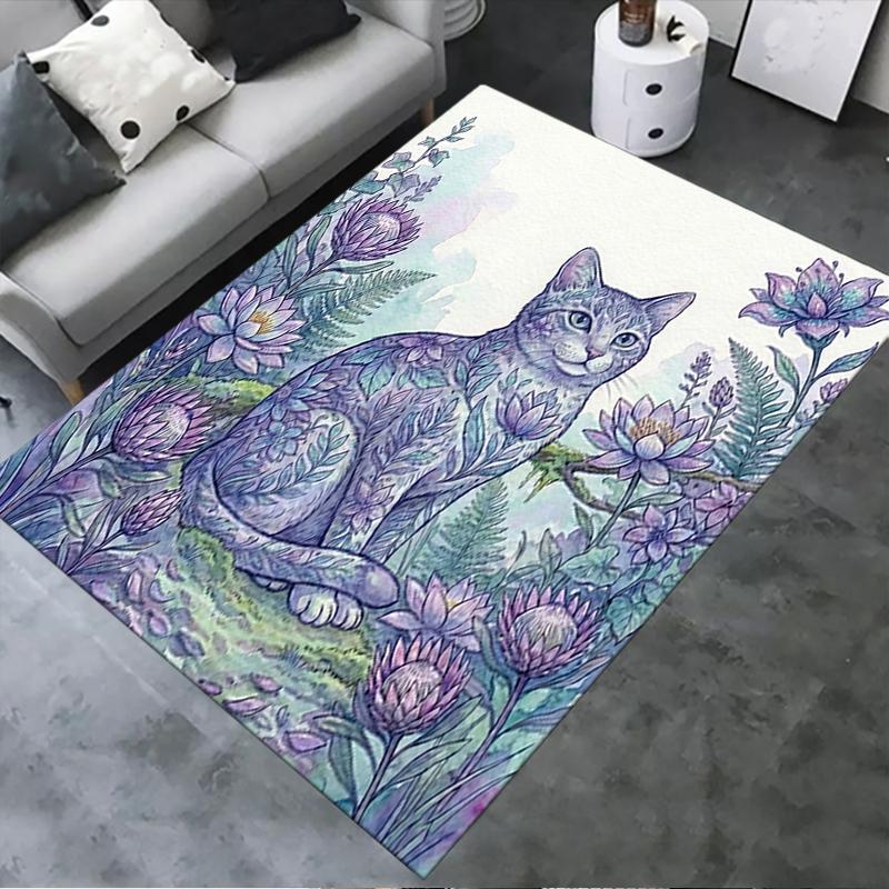 2025 New Dreamy Watercolor Animal Carpet Rug for Living Room Bedroom Home Sofa Decoration,Kids play Non-slip Floor Mat02