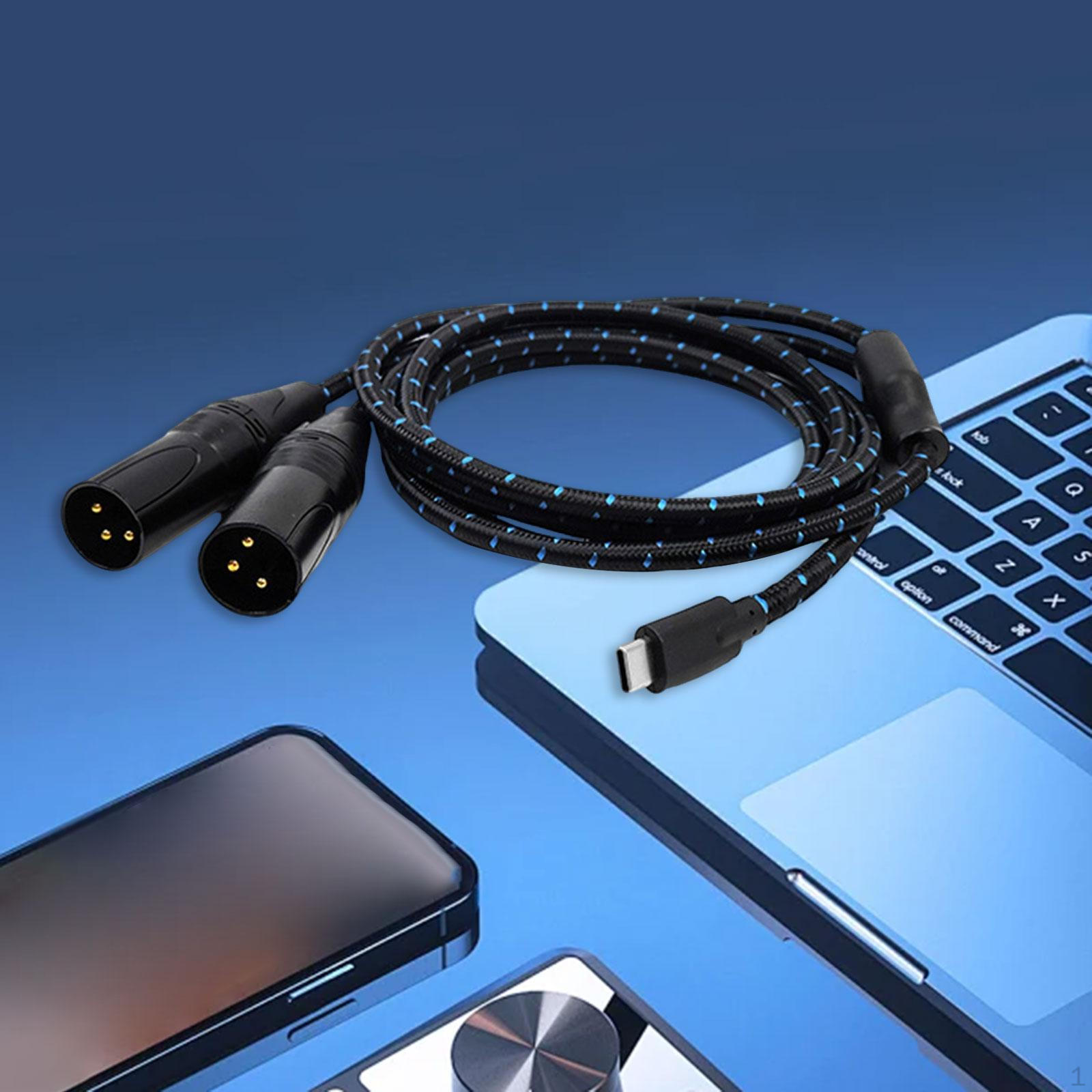 

Кабель USB C до 2 XLR, 3-контактний аудіо, лінійний підсилювач потужності, стерео 100cm