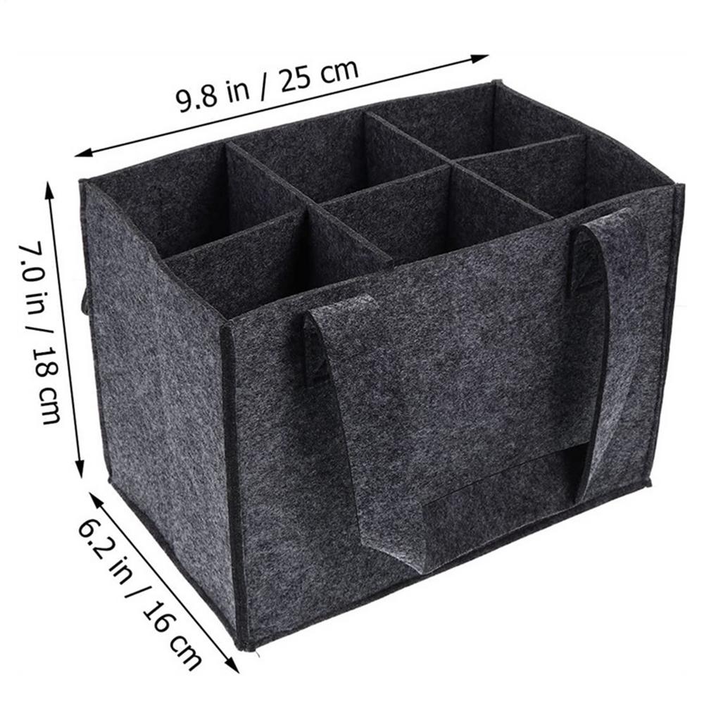 

Фетровый держатель для бутылок с 6 отделениями, сумка-тоут для винных бутылок, портативная фетровая сумка-тоут для бутылок ликера с ручками, дорожная сумка для вина серый