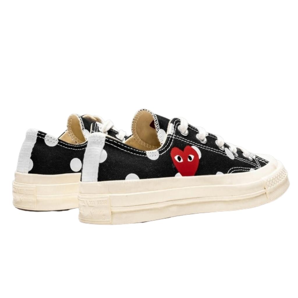 Converse Comme des Garçons Low Noir à pois