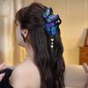 Plastic Butterfly Hair Claw Flower Tassel Large Shark Clip Fashion Hair Grab Clip  Formal Occasions
