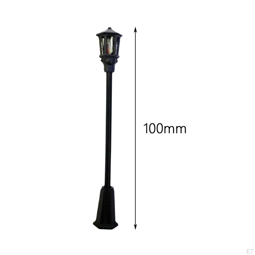 10 Pieces Lamppost Lamps, HO Scale, Miniature Landscape, Path Building Layout, Garden Model