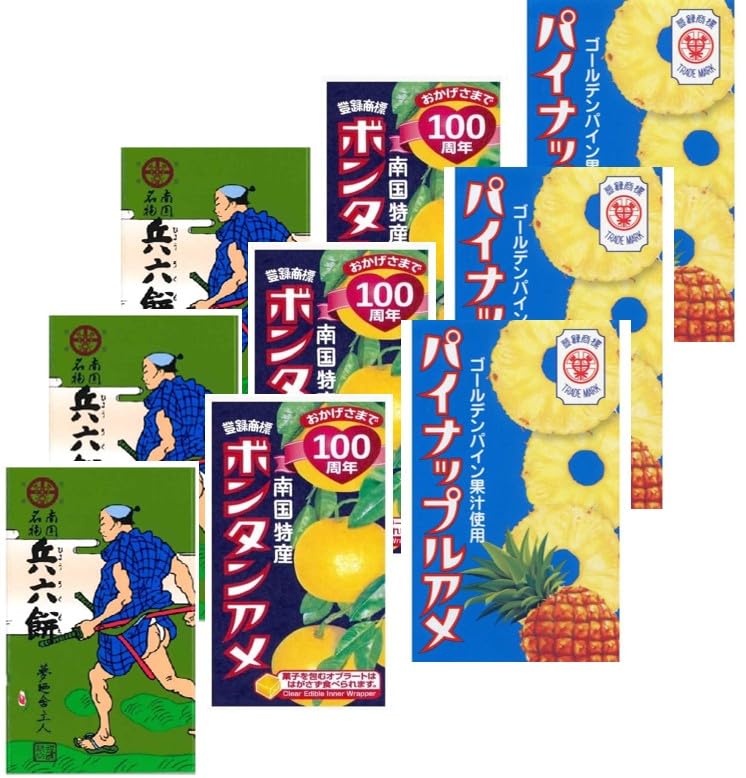 

по 3 коробки каждого из 3 видов: Bontan Ame Ананасовая конфета и Hyoroku Mochi Отправлено через Nekopos Специалитет Кагосимы Мягкая конфета [Набор вкусов]