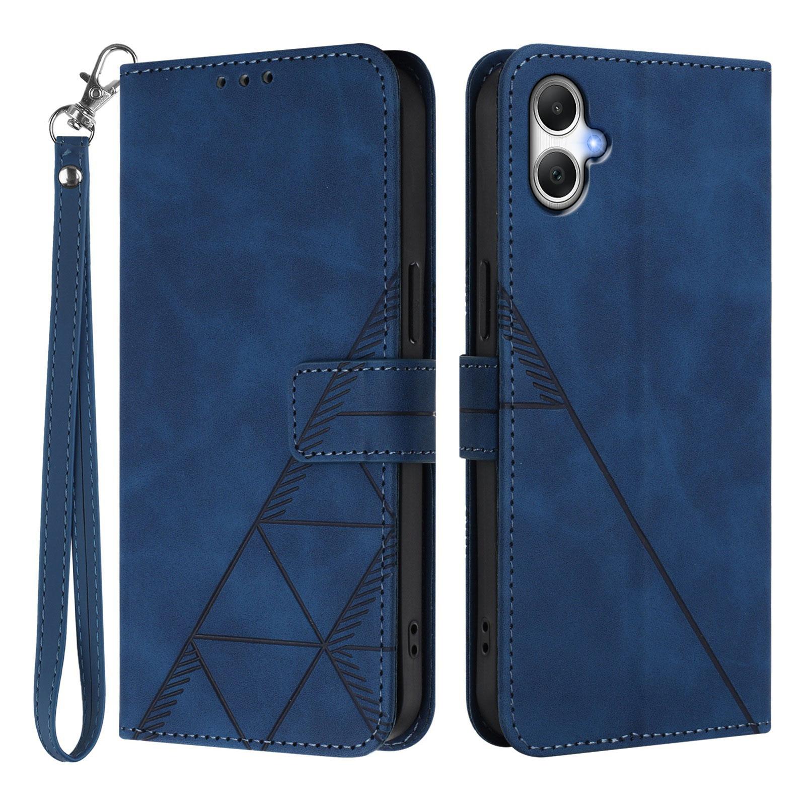 

For Samsung Galaxy A06 4G Leather Case with Hand Strap Wallet Stand Phone Cover Sapphire