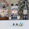Cute Cloth PP Cotton Snowman White&Blue Soft Snowman Blue Plaid Christmas Decor Dolls Christmas Desktop Decoration