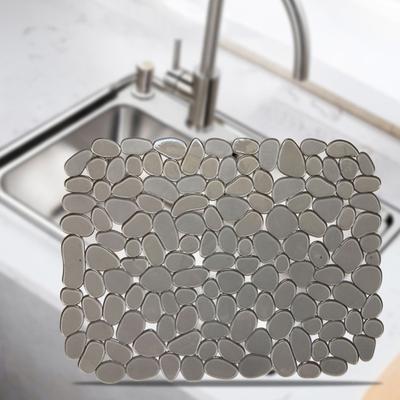 Pebble Sink Mat Anti-skid Drainage Anti-clog Dishes And Glassware Washing Sink Saddle Protector Kitchen Sink Pad Dishwashing Mat