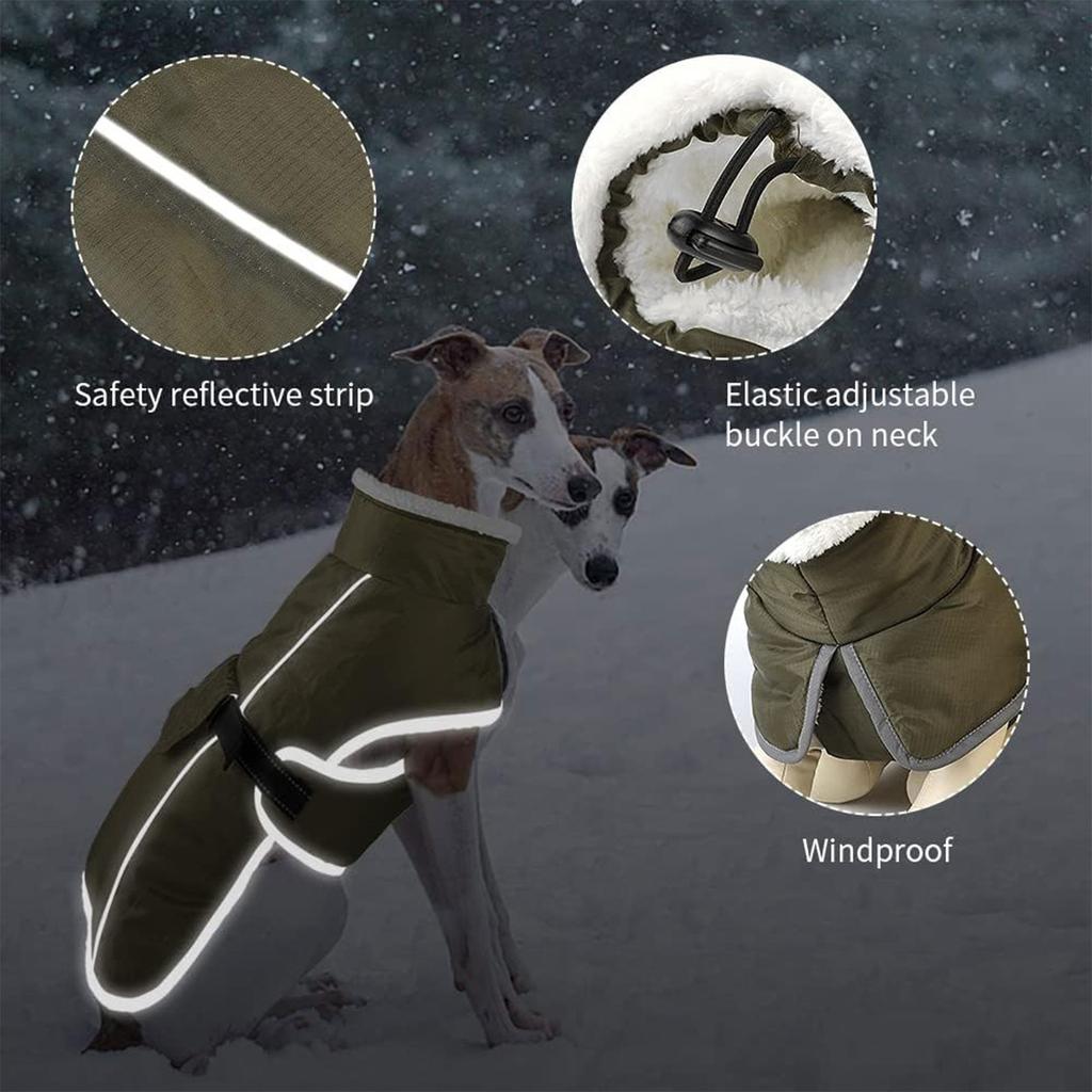 Dog Winter Turtleneck Pet Coat Reflective Strips Wind Resist Warm Outfit Comfortable and Breathable for Winter