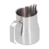 Milchaufschäumkännchen 304 Edelstahl Milchkännchen Kaffeeaufschäumkännchen Latte Art Kännchen zur KaffeezubereitungSilber 350ml