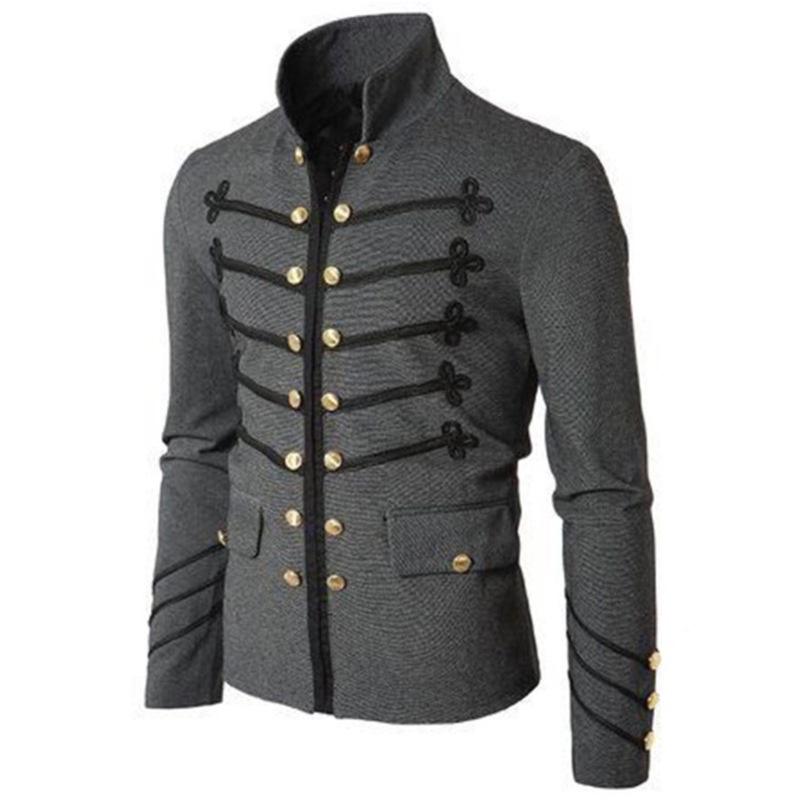 Double Mens Breasted Medieval Cosplay Jacket Steampunk Gothic Coat Victorian
