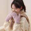 Fleece Knitted Gloves Full Fingers Winter Mittens Soft Plush Mittens  Skiing