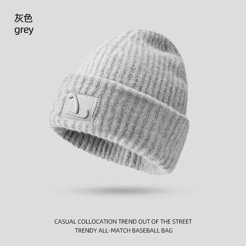 Solid Color Balaclava Hat Women's Winter Ear Protection and Cold Protection Wool Hat Thickened Warm Knitted Hat