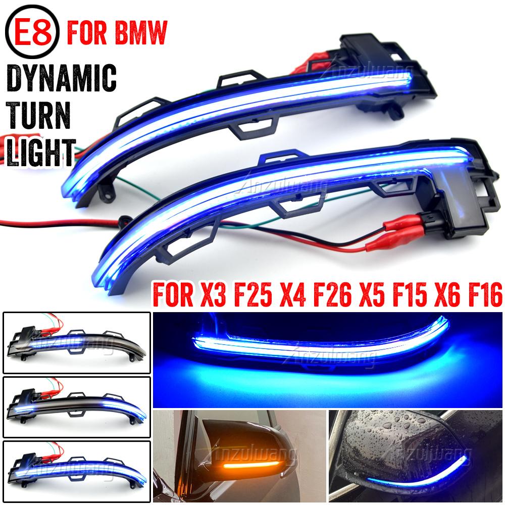 For BMW X3 X4 X5 X6 F25 F26 F15 F16 2014 2018 LED Dynamisk Blinklys Sekvensielt Side Speil Indikator Rullende Lys Lampe