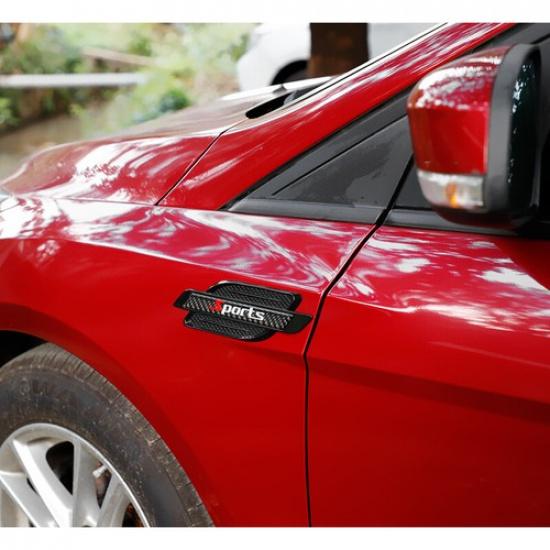 Air Flow Vent Fender Leaf Plate Carbon Fiber Sports Stickers For Car Body Side