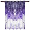 Purple Feather Watercolor Curtains Bedroom Living Room Drapes Kitchen Children Window Curtain Home Decor Modern Made Of Polyester Washable Area Ready