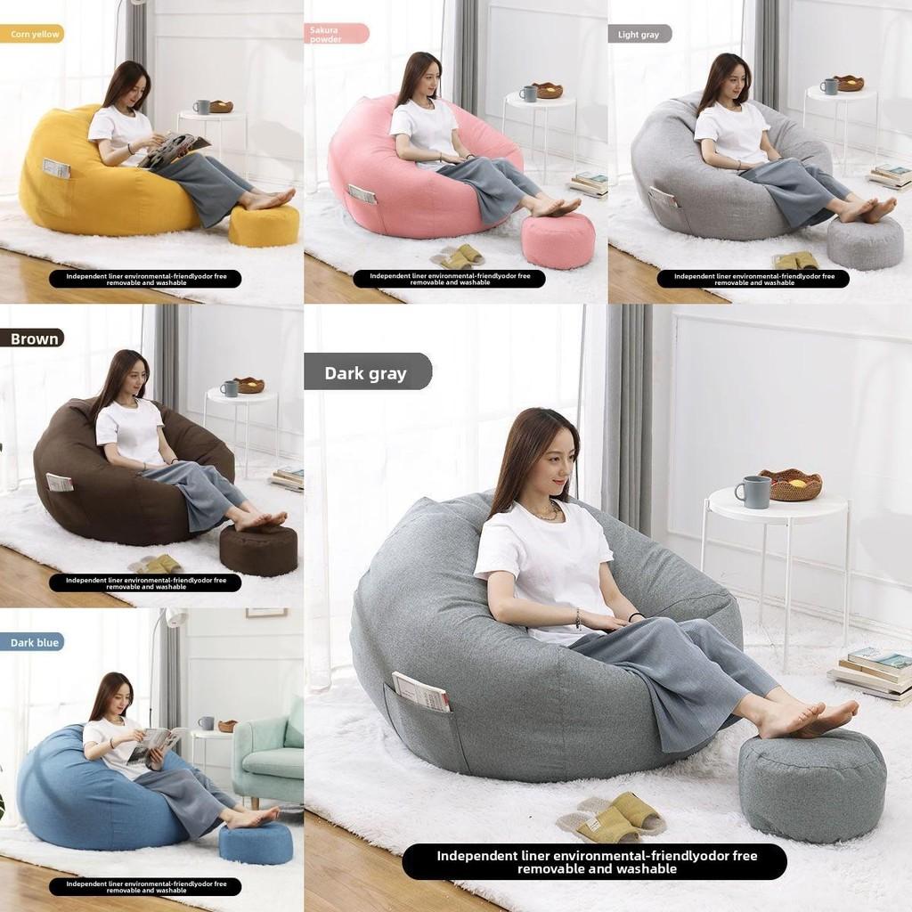 Large Seat Bean Bag Comfortable Lazy Sofa Chair Linen Lounger Couch Tatami Gift