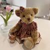 cute Teddy Bear Plush Toys with flower basket Stuffed Animal plush joint teddy bear doll Joints can move toys Christmas gift