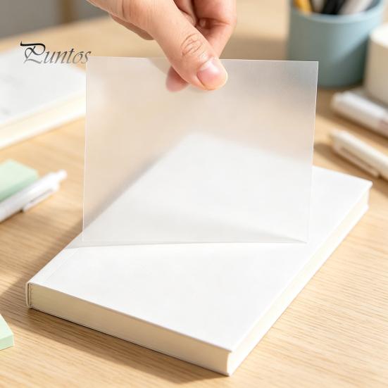 Transparent Writing Paper 2PCS Sticky Notepads, Waterproof Clear Memo Pads, Smooth Notepads Strong Adhesive Repositionable Strips for Office