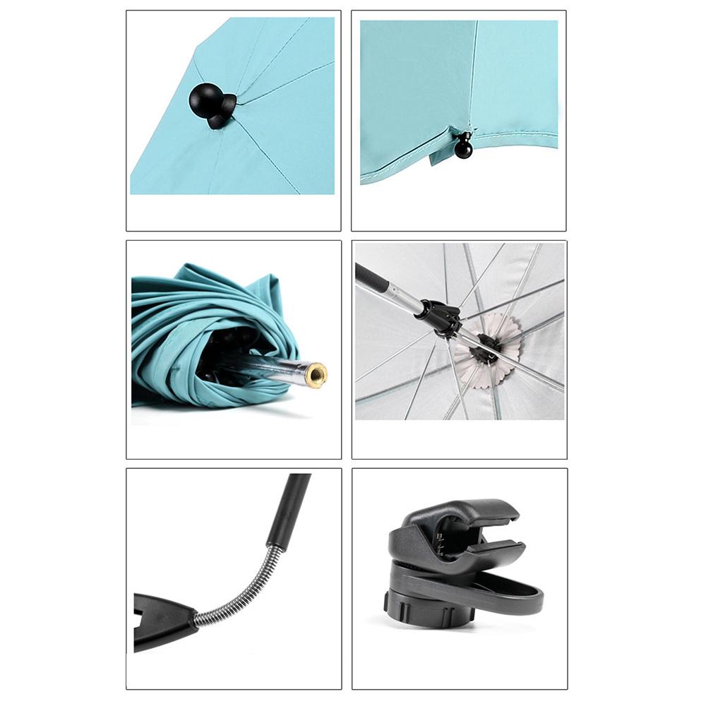 Baby Stroller Umbrella Portable Kids Pram Rain Cover Waterproof Adjustable Folding Accessories