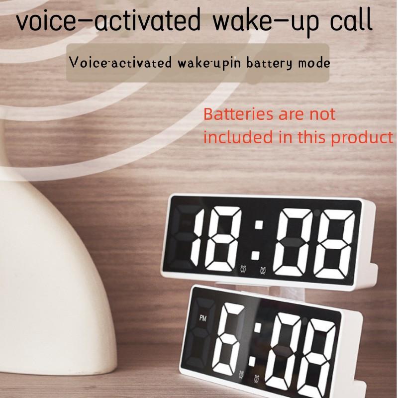 Creative Number Clock Color Nightlight Table Clock Snooze Night Mode 12/24H Electronic LED Temperature Calendar Alarm Clocks