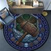 Symbols Glass Round Area Rug Under Office Chairs Bedroom Living Room Home Decor