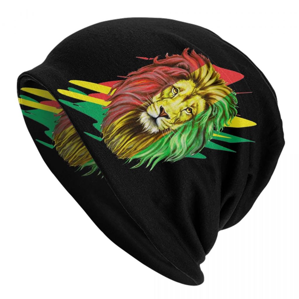 Custom Jamaica Rasta Lion Skullies Beanies Caps Unisex Winter Warm Knit Hat Reggae Jamaican Flag Bonnet Hats Outdoor Ski Cap