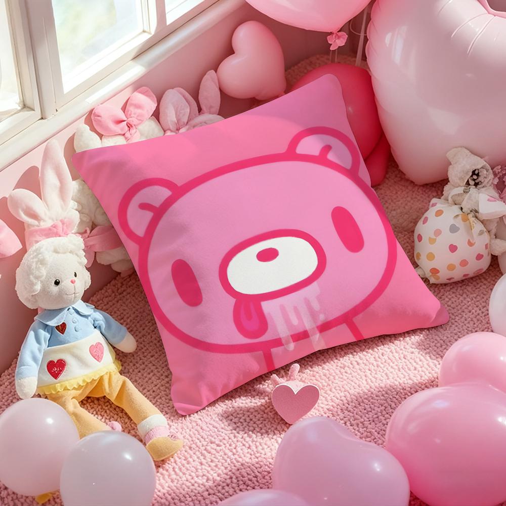 Cartoon G-gloomy Bear Cushion Cover Pattern Printed Pillowcase for Living Room Sofa Cushion Cover & Bedroom Decor