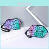 Pu Night Light Geometric Pattern Handbag For Women With Organizer And Gift Purpose