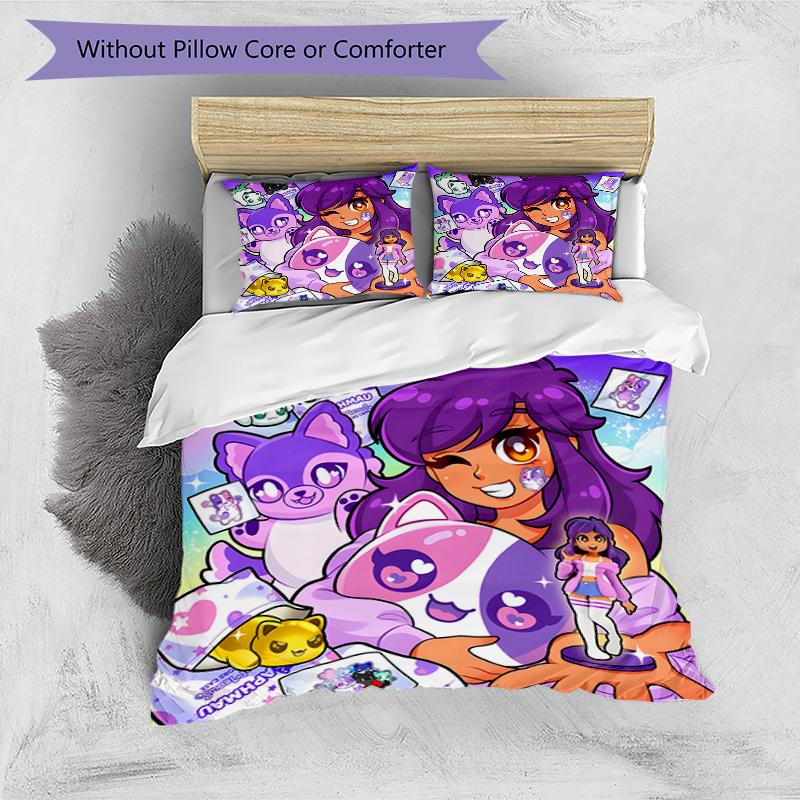 Set Copriletto Anime A-AphmauS 3 Pezzi - Biancheria da Letto Stampata HD con 1 Copripiumino e 2 Federe - Perfetto per la Decorazione della Casa e del Dormitorio