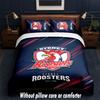 Sydney Roosters Design Bett Bettwäsche Set 1 Bettbezug + 2 Kissenbezüge Weich Atmungsaktiv Haushalt Bettwäsche