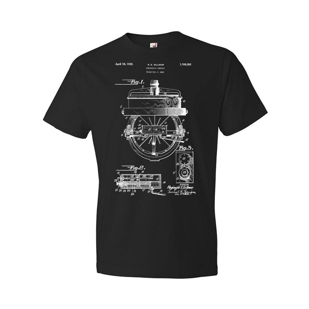 Gyrocompass Patent Shirt Nautical Shirt Aviation Tee Pilot Gift Navigation Tee