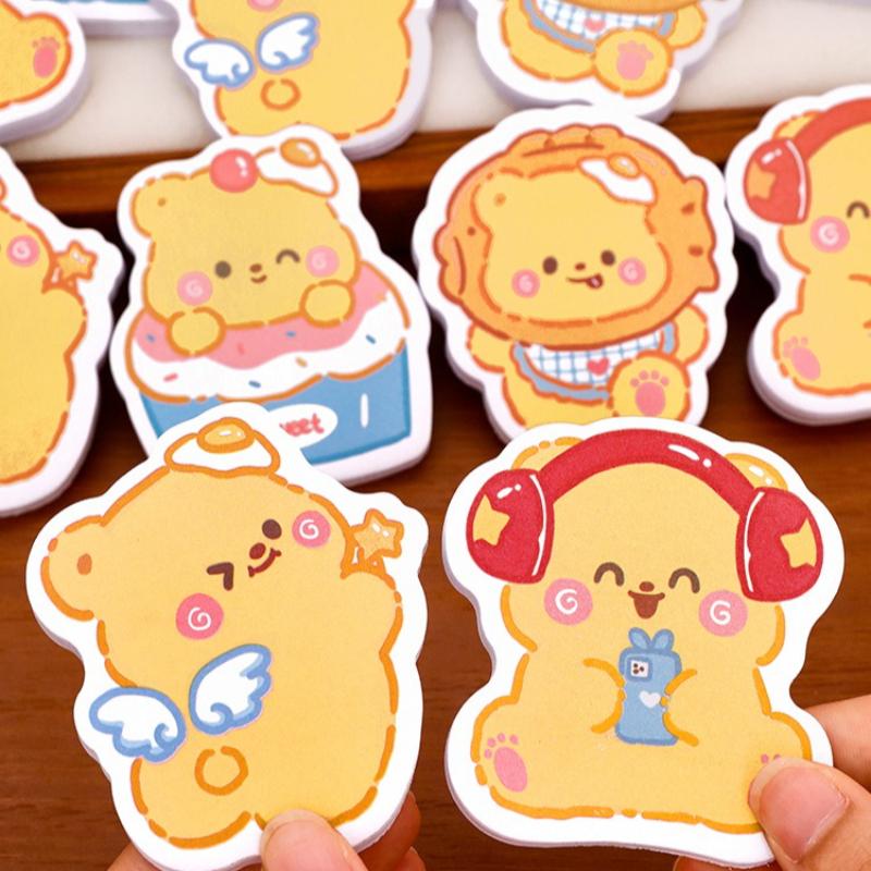 Cartoon Custard Bear Gift Sticky Notes Cute Message High Value Hand Account Decoration Material N Times Kawai Stationery Lovely