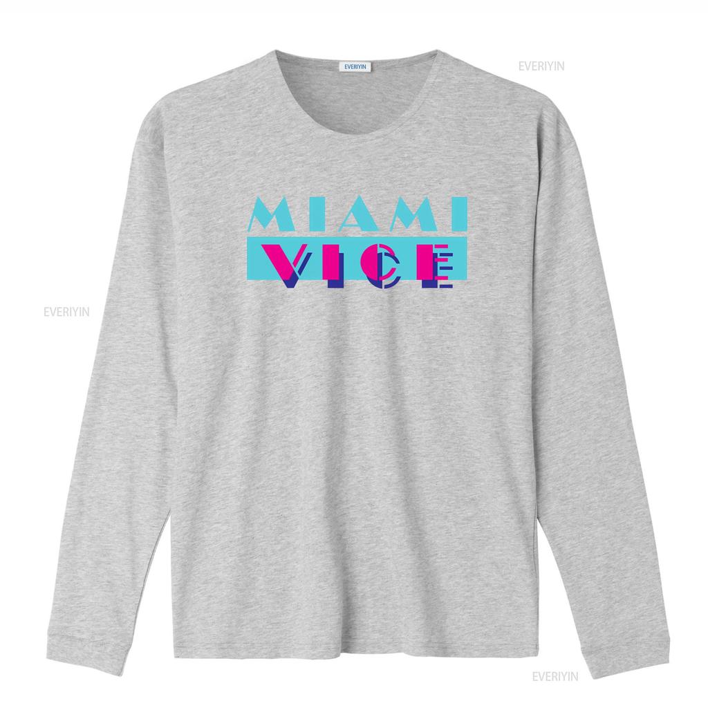 Miami Vice Mens T Shirt OG Logo Top S 2XL Official Retro Style Print Fashionable Streetwear Vintage Washed Stretched Slightly