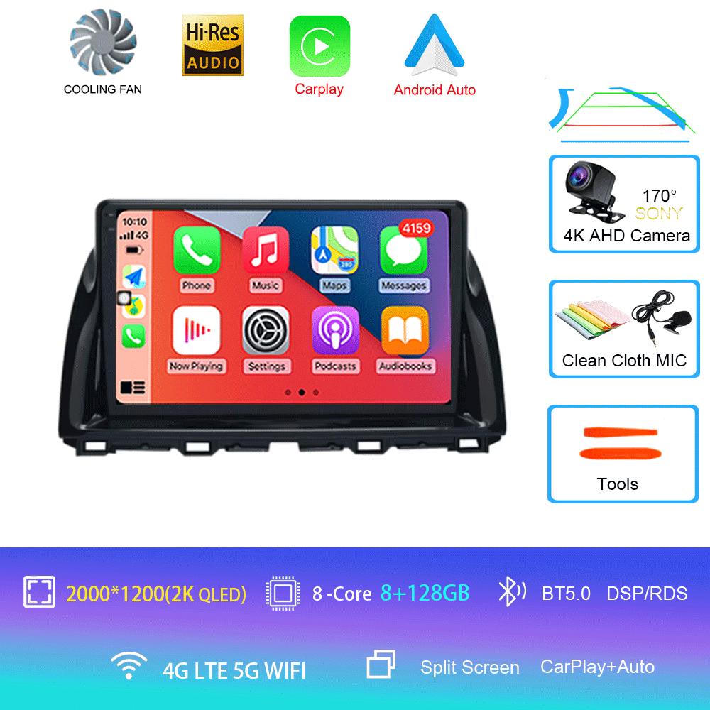 Car Radio Android 14 Carplay Auto For Mazda CX5 2011 - 2016 CX-5 CX 5 Navigation GPS video Player Stereo video DVD WIFI+4G