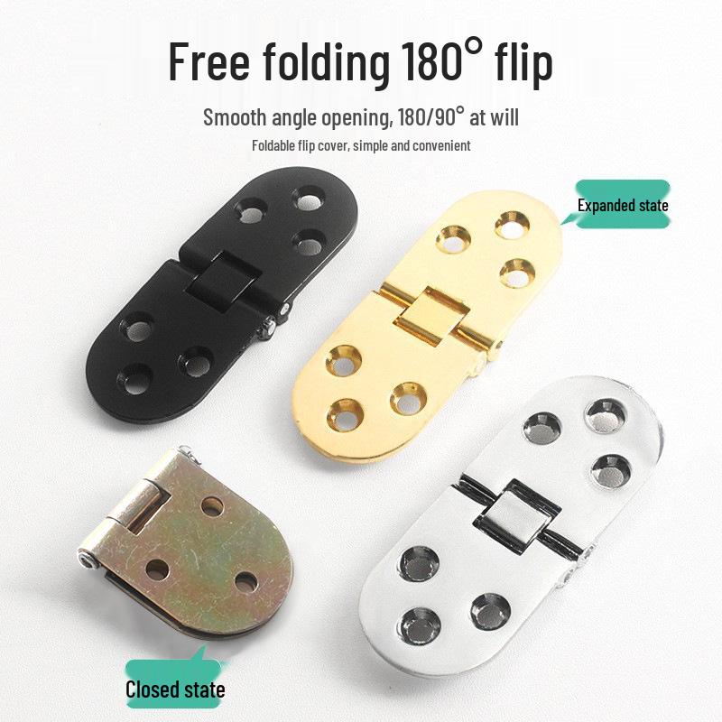 Thickened Zinc Alloy Semi-Circular Folding Hinge for Cabinet Doors and Dining Tables