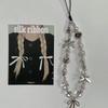 Y2K Silver Butterfly Phone Chain Short Charm Wrist Strap Keycord Cellphone Lanyard Girl Keychain Mobile Phone Case Hanging Chain