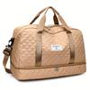 Large Capacity Multifunctial Travel Bag, Spacious Diamd Pattern Sports and Fitness Bag, Portable Weekender Overnight Bag