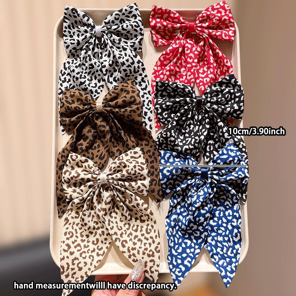 Multi- Trendy Leopard Print Bow Hair Clips - Bold Styles for able Women, Cute Hair Accessory Gifts for Girls