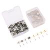 DRELD 100pcs 8*10mm Brass Cabinet Door Luggage Mini Hinge Cupboard Door Decorative Hinges for Jewelry Wood Box +Nail+Storage Box