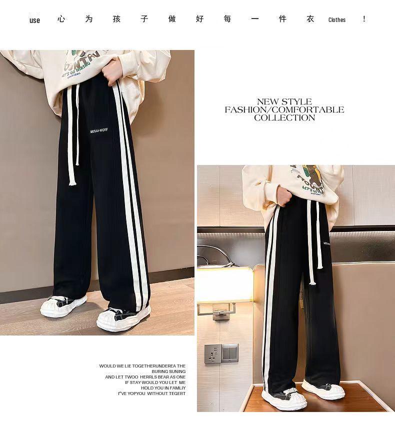 Girls' Casual Straight-Leg Pants - Spring & Autumn 2024 Fashion