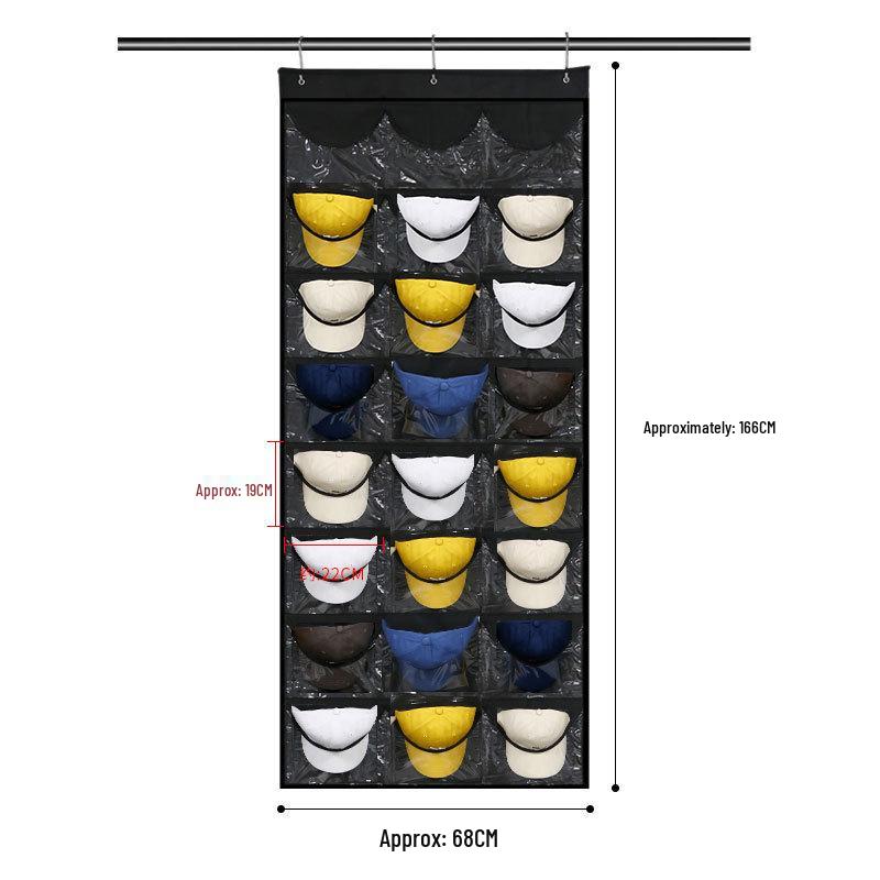 24-Grid Hanging Door Storage Organizer - No-Drill for Underwear, Bras, Socks, and Hats